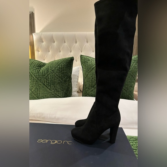 Sergio Rossi Black Suede Boots - Picture 1 of 6